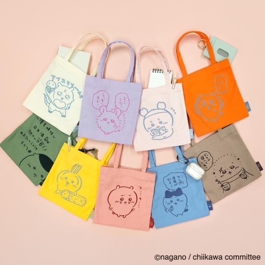 刺繍ミニトート ちいかわ ハチワレ うさぎ モモンガ くりまんじゅう ラッコ シーサー 古本屋 あのこ