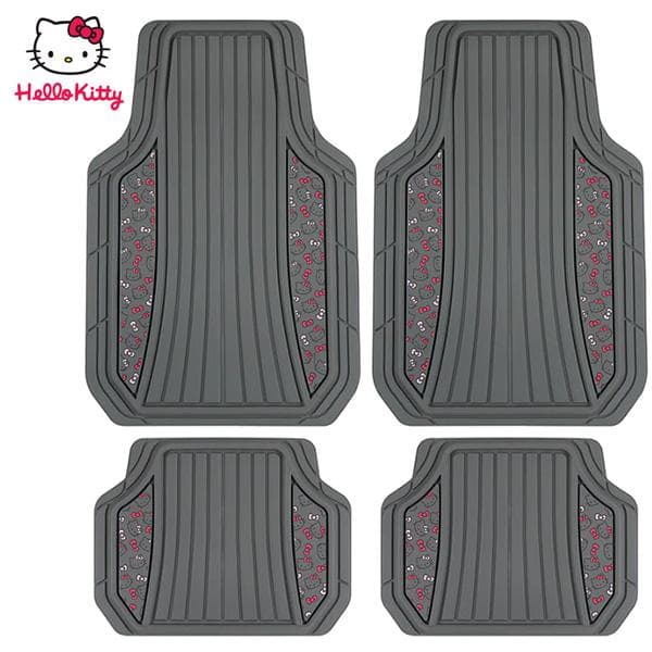 カーマット ハローキティー 4ピース セット フロント リア グレー HELLO KITTY キティ キティちゃん…