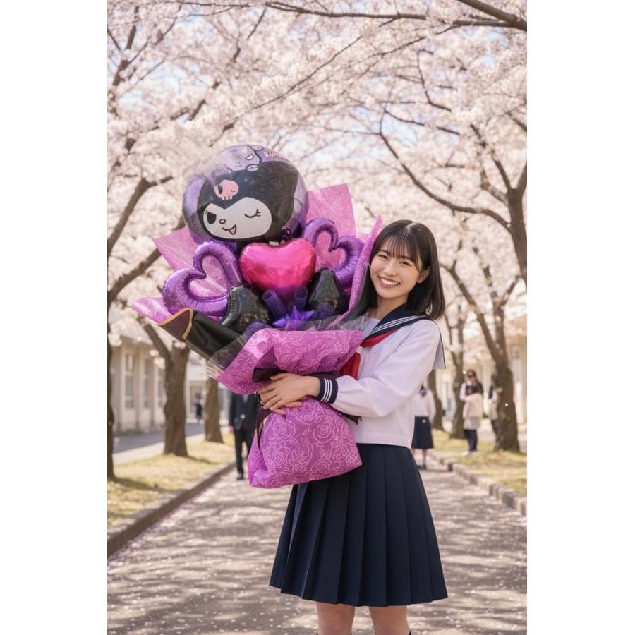 数量限定!クロミちゃんBIGバルーンバンチ サンリオ くろみちゃん バルーン花束 バルーン花束卒業大きい…