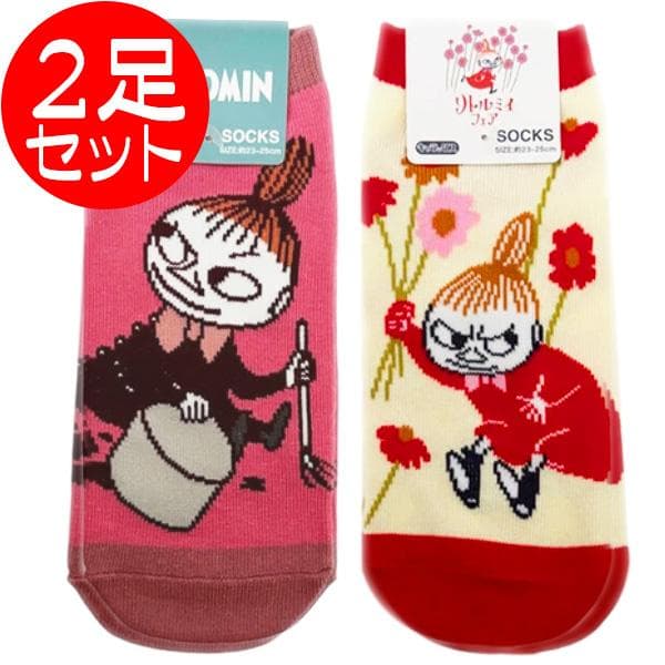 ムーミン グッズ ソックス 靴下 レディース 女性用 2足セット リトルミイ ニョロニョロ 人気キャラクターが選べる…