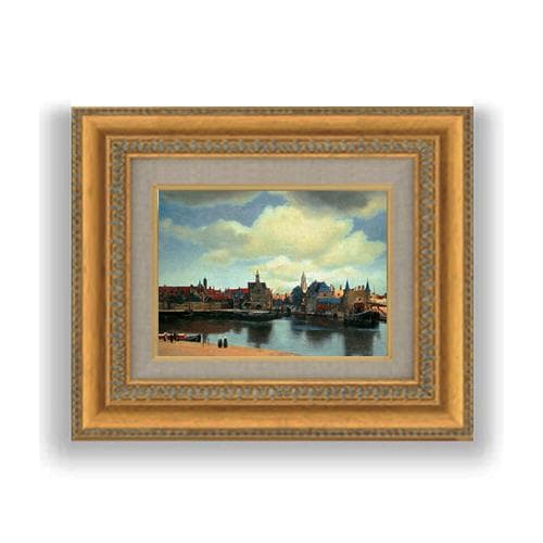 【油絵 直筆仕上げ】フェルメール デルフトの眺望 SMサイズ 額入り 油絵直筆仕様げ 372×303mm 額縁ガラス板…