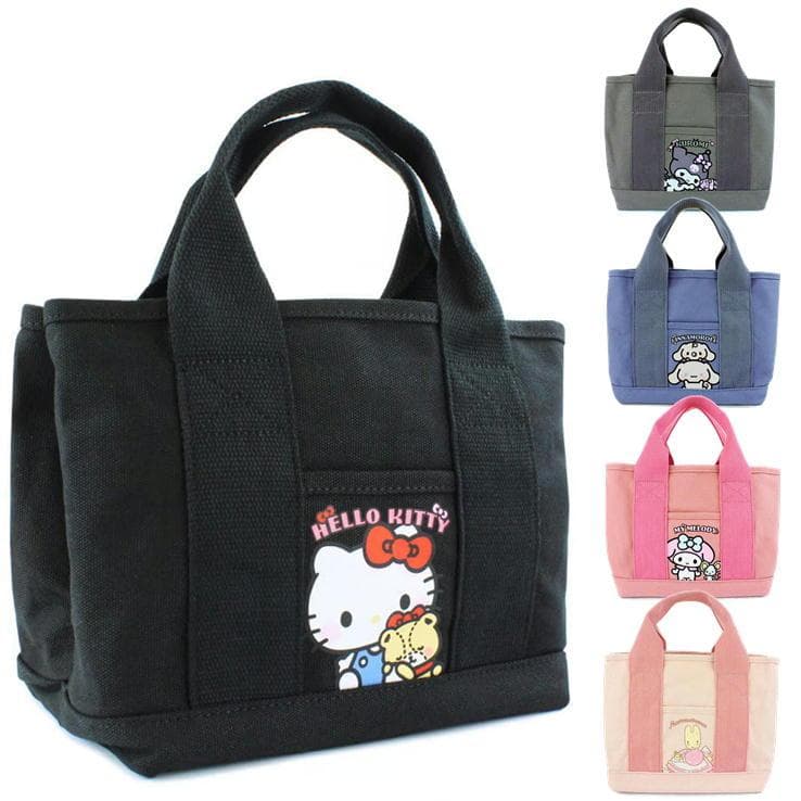 トートバッグ サンリオ キャラクター 仕切りミニトートバッグ 布 手提げ 帆布 ヤスダ通商 キティ クロミ…