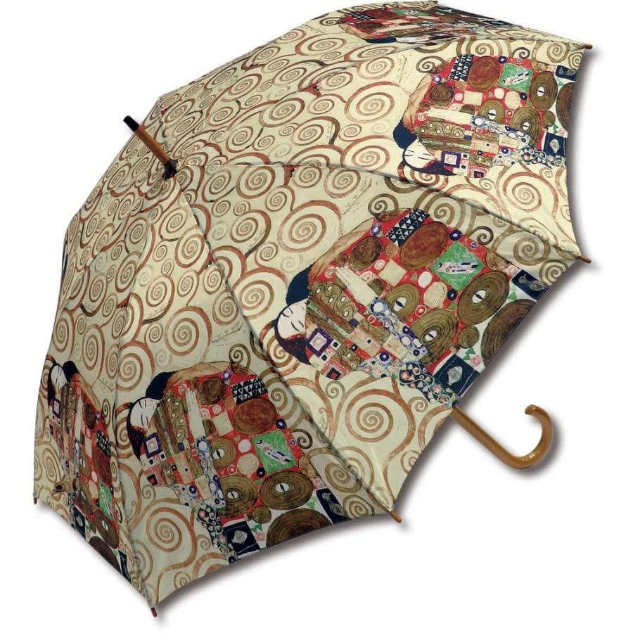 傘 名画木製ジャンプ傘(クリムト「抱擁」) おしゃれ レディース レイングッズ 雨の日 長傘 おでかけ 雨 雨傘…