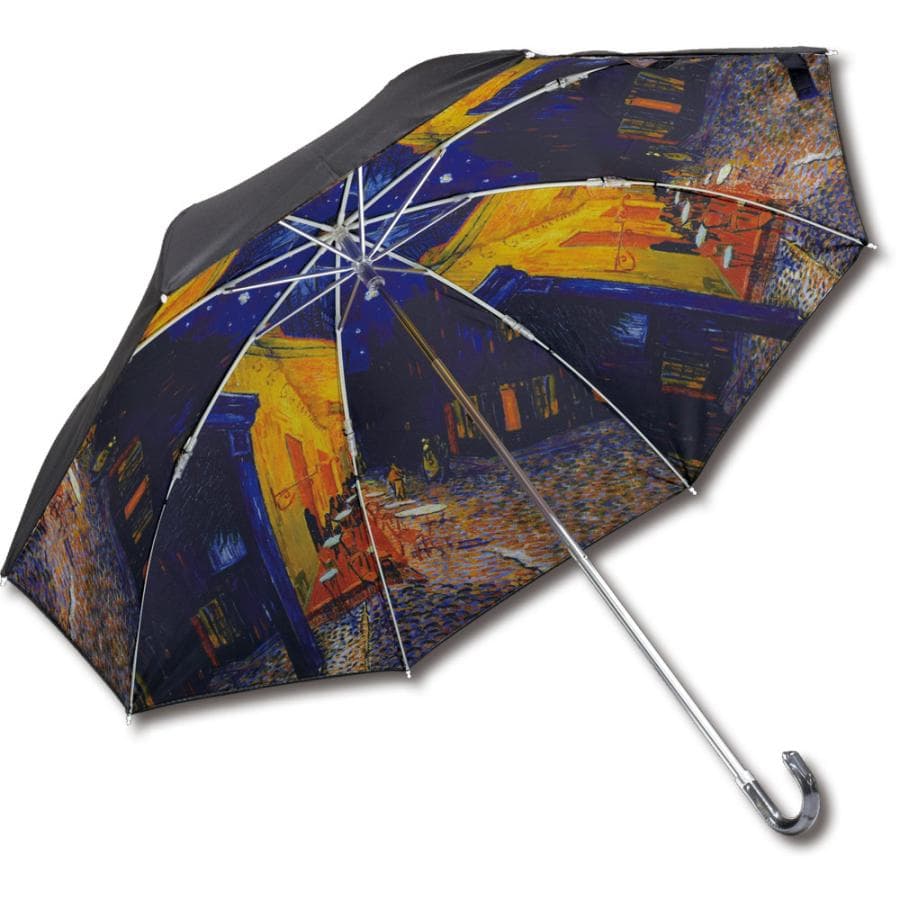 傘 名画折りたたみ傘〜晴雨兼用〜(ゴッホ「夜のカフェテラス」) 日傘 雨傘 おしゃれ レディース レイングッズ…