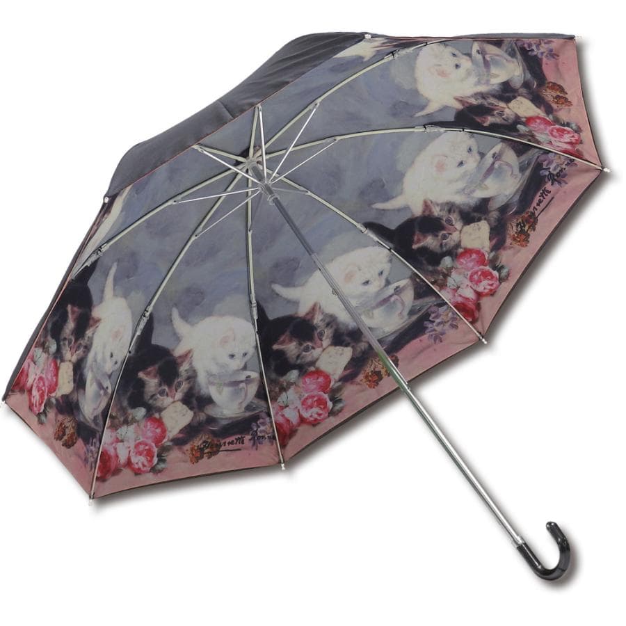 傘 名画折りたたみ傘〜晴雨兼用〜(ヘンリエッテ ロナーニップ「キャット・フレンド」) 日傘 雨傘 おしゃれ レディース…