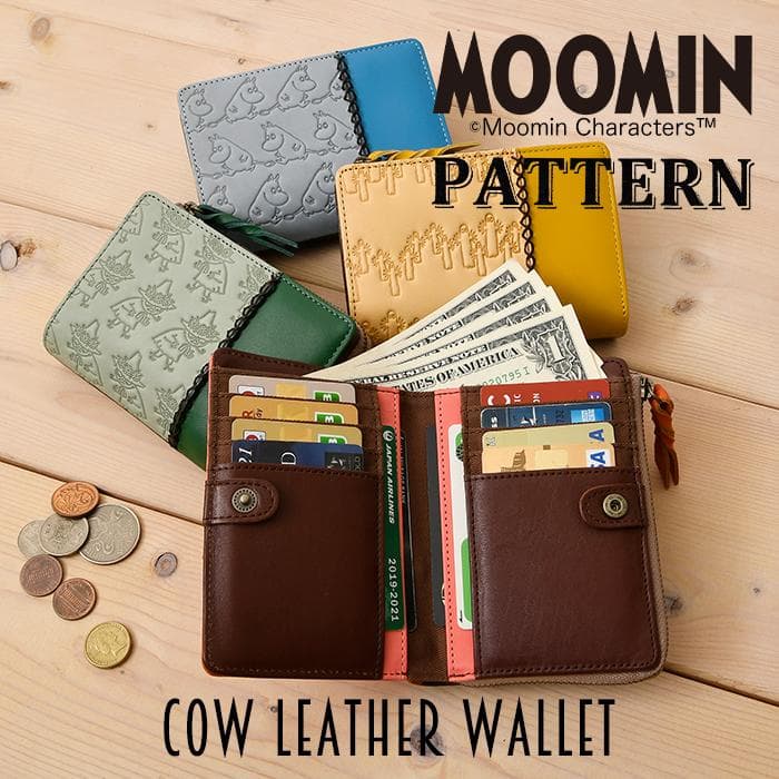 レディース 短財布 二つ折り スナップボタン開閉 MOOMIN ムーミン 82040 82042 82036 82038