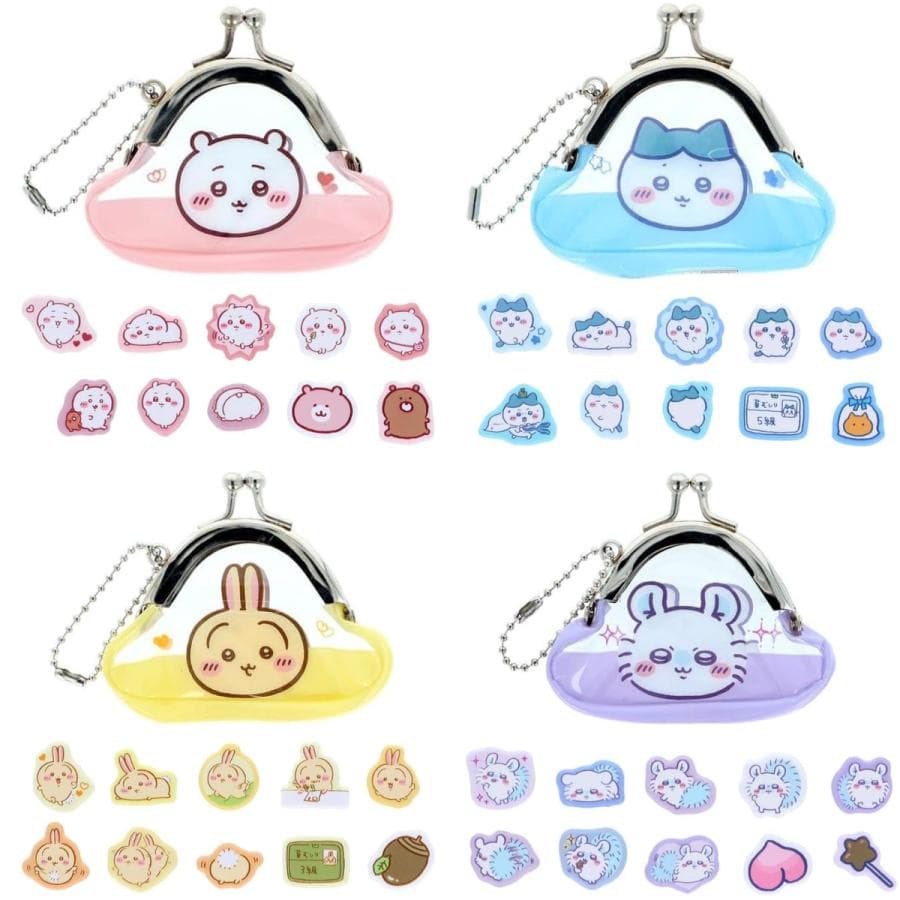 ちいかわ プチパース付きフレークシール ポップデコパーティー ちいかわ ハチワレ うさぎ モモンガ ケース入り シール…
