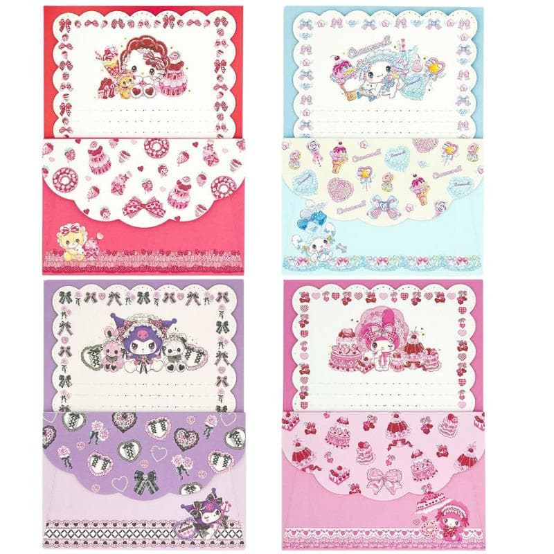 サンリオキャラクターズ×飴ノ森ふみか レターセット ハローキティ シナモロール クロミ マイメロディ 手紙 封筒 便箋…