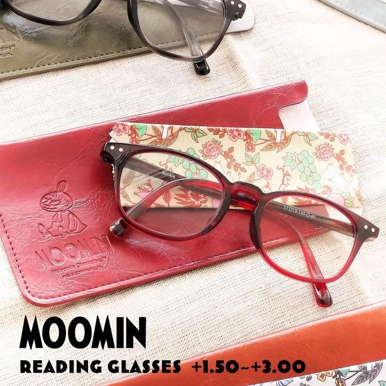 MOOMIN 老眼鏡 アジアンフィット バネ丁番 +1.50〜+3.00 軽量 リーディンググラス ムーミン…