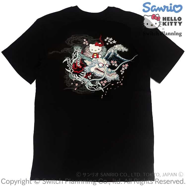 龍頭 ハローキティ 刺繍 半袖Tシャツ HKST-003 サンリオ Hello Kitty
