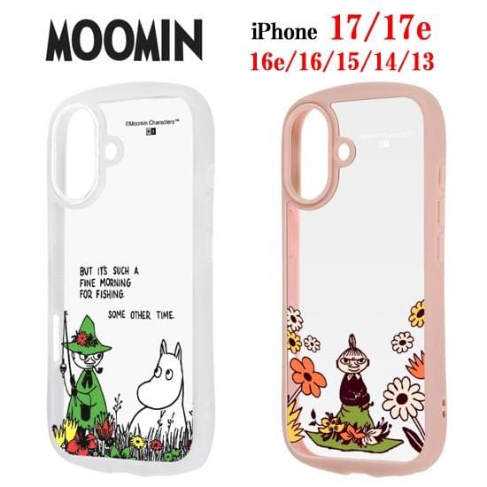 ムーミン MOOMIN iPhone 17 17e 16 16e 15 14 13 Puffull 耐衝撃 クリア…