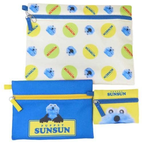 平ポーチ大中小3点セット パペットスンスン 3連ポーチ PUPPET SUNSUN マリモクラフト 爆買