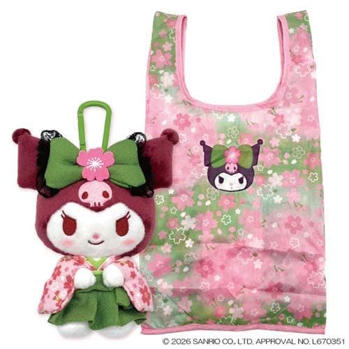 クロミ キャラクター エコバッグ ぬいぐるみエコバッグ 抹茶着物 サンリオ 爆買