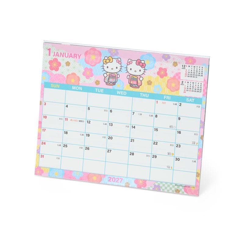 ハローキティ 2027Calendar 卓上シートカレンダー27 インテリア 書き込み 令和9年暦 Sanrio…