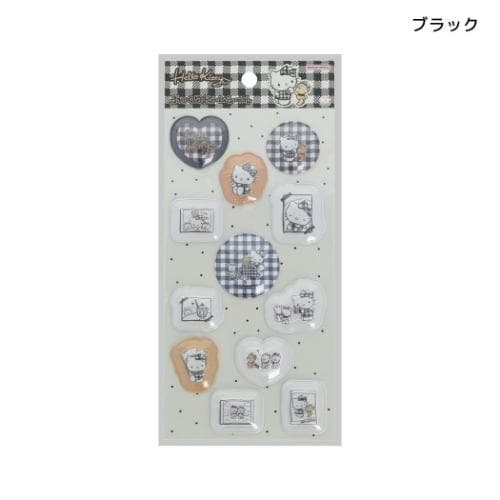 ハローキティ シールシート ぷっくりドームシール ブラック サンリオ サンスター文具