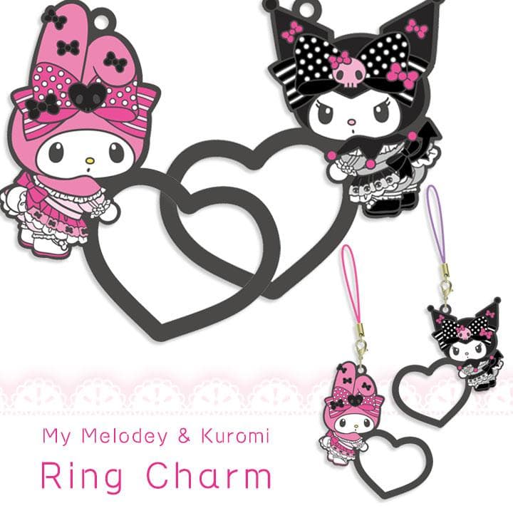 マイメロディ&クロミ ピンクブラックパーティ チャームリング サンリオ sanrio マイメロ クロミ