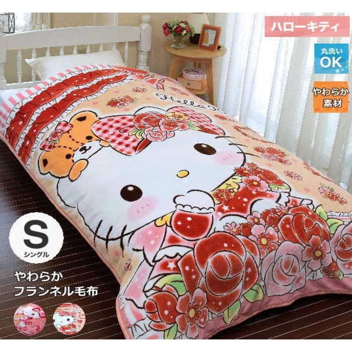 マイクロファイバー毛布 ハローキティ送料無料 140×200cm シングル 洗える ウォッシャブル 寝具 ピンク…