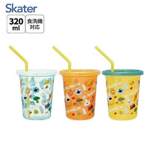 ストロー付タンブラー 320ml 3個入 スケーター Skater [4973307728006] パペットスンスン…