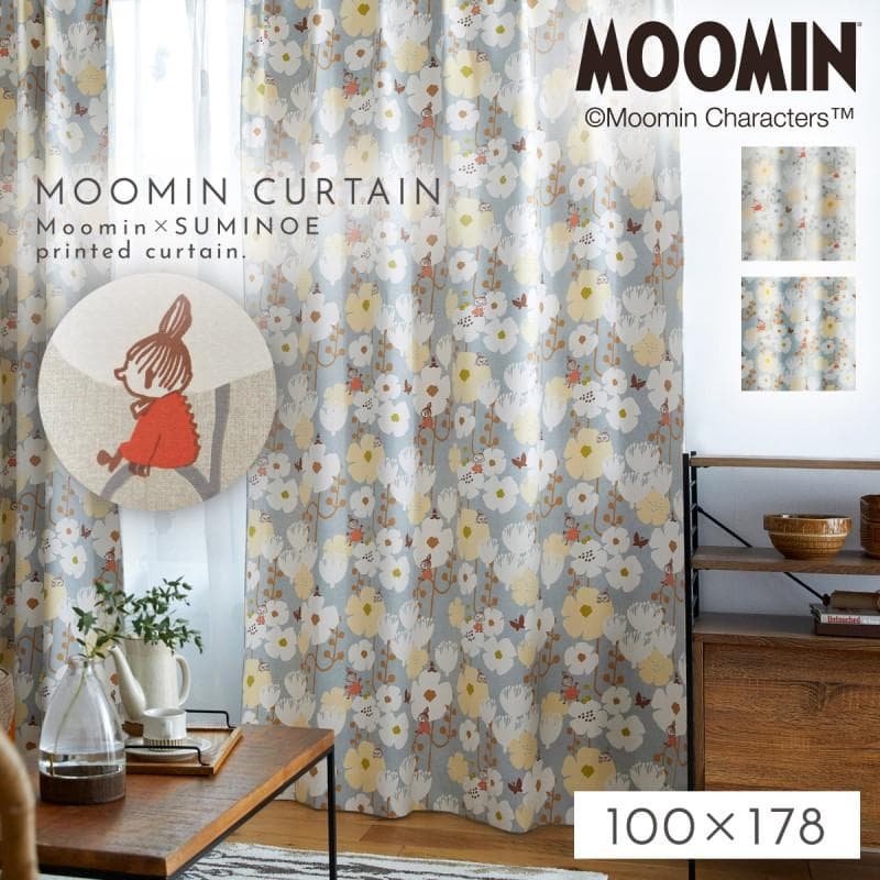 ムーミン カーテン 遮光 2級 100×178cm ムーミンインテリア MOOMIN 北欧 柄 タイニーフラワー 1枚…