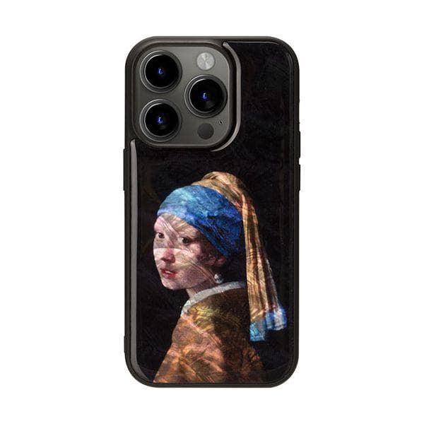 ikins アイキンス 天然貝ケース for iPhone 15 Pro 真珠の耳飾りの少女 I25479i15PR