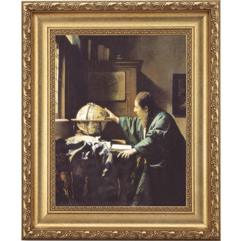 フェルメール 天文学者 4号 立体複製名画 絵画 額付き インテリア - アートの友社