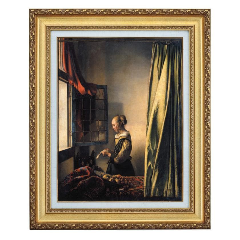 フェルメール 窓辺で手紙を読む女 10号 立体複製名画 絵画 額付き インテリア - アートの友社