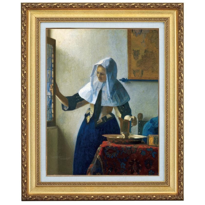 フェルメール 窓辺で水差しを持つ若い女 6号 立体複製名画 絵画 額付き インテリア - アートの友社