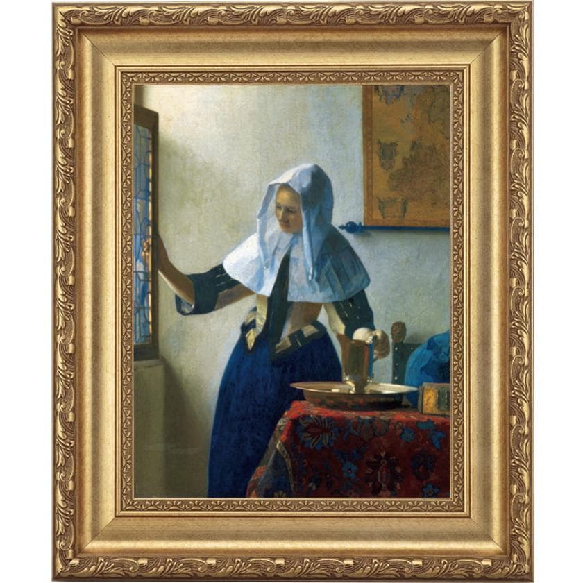 フェルメール 窓辺で水差しを持つ若い女 4号 立体複製名画 絵画 額付き インテリア - アートの友社