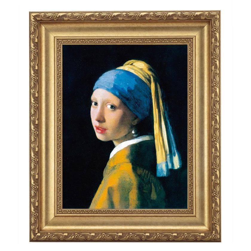 フェルメール 真珠の耳飾りの少女 4号 立体複製名画 額付き 壁掛け 有名画家 - アートの友社