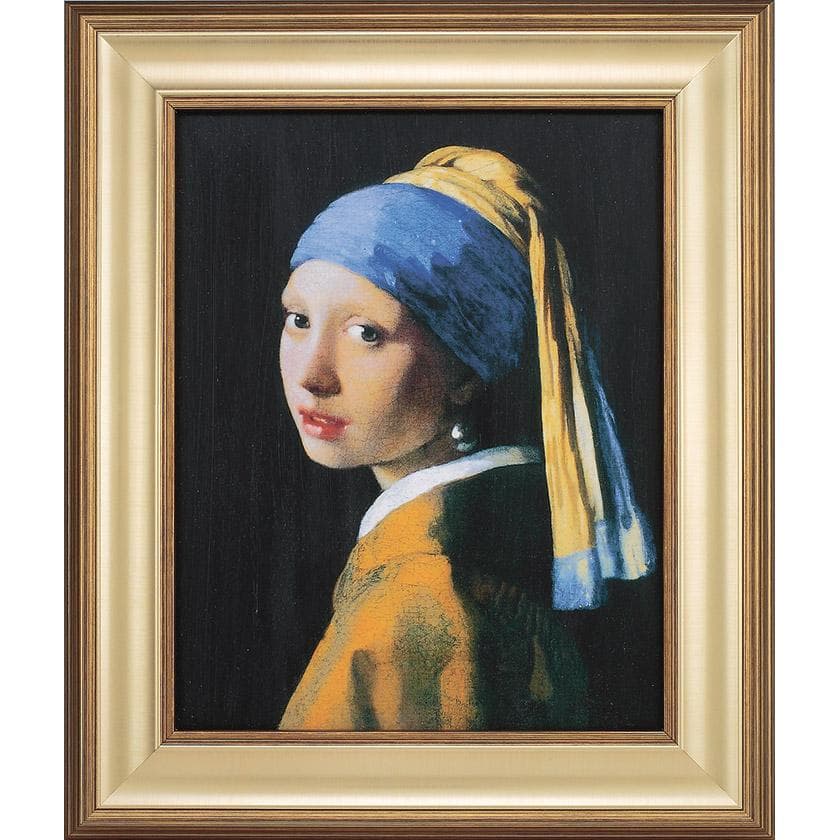 フェルメール 真珠の耳飾りの少女 3号 立体複製名画 美術品 レプリカ 絵画 額付き インテリア - アートの友社