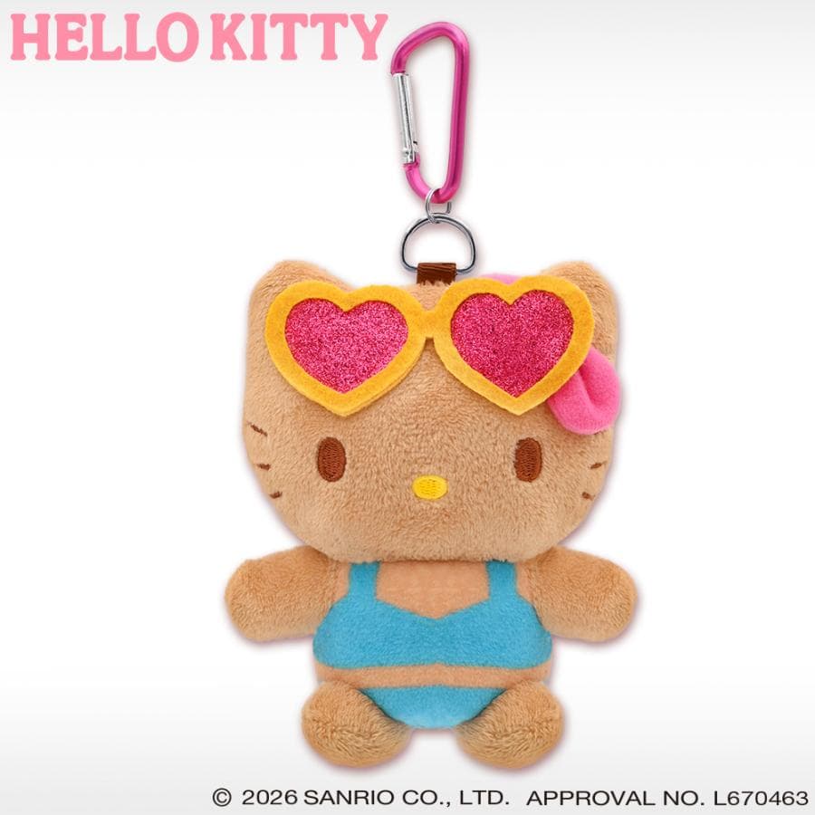 ハローキティ(日焼け) ボールポーチ ゴルフ ボールケース 用品 かわいい ぬいぐるみ キャラクター 公式グッズ…