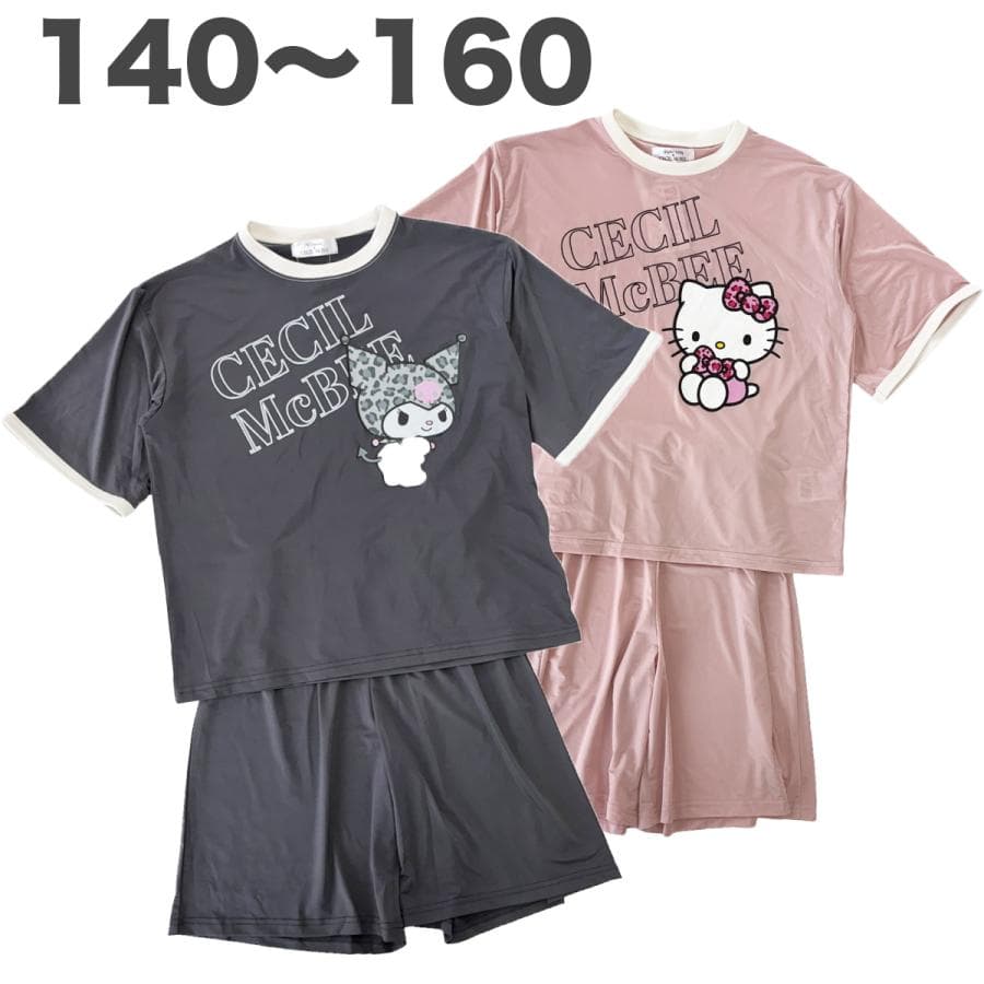 CECIL McBEE サンリオ コラボ パジャマ セシルマクビー クロミ ハローキティ 春 夏 ベア天竺 子供 服…
