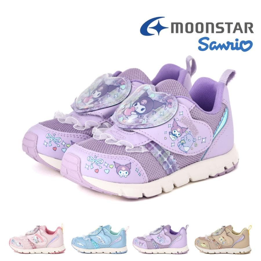 ムーンスター スニーカー キッズシューズ サンリオ 子供靴 女の子 14-19cm 2E moonstar…