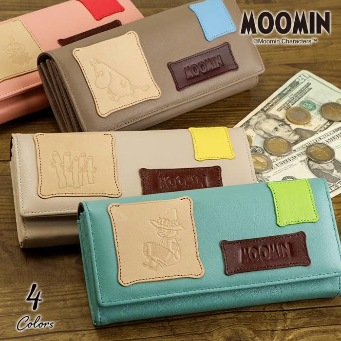 MOOMIN ムーミン 長財布 レディース 本革 財布 かぶせ 革 ムーミン グッズ スナフキン ミイ リトルミイ…