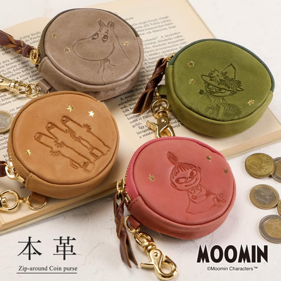 MOOMIN ムーミン 小銭入れ ラウンドファスナー コインケース 本革 レディース 革 ムーミン グッズ スナフキン…