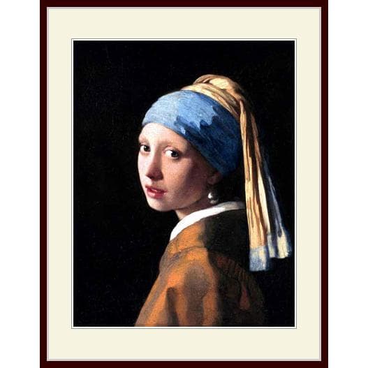 複製画・額縁付き・フェルメール・「真珠の耳飾りの少女」