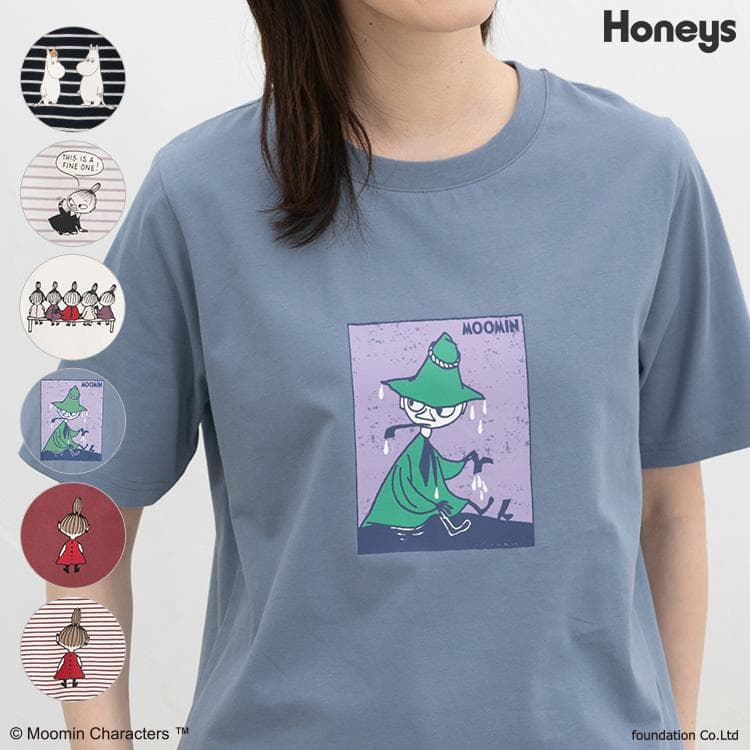トップス Tシャツ 半袖Tシャツ カットソー 半袖 コットン 綿 UVカット ムーミン キャラクター レディース…
