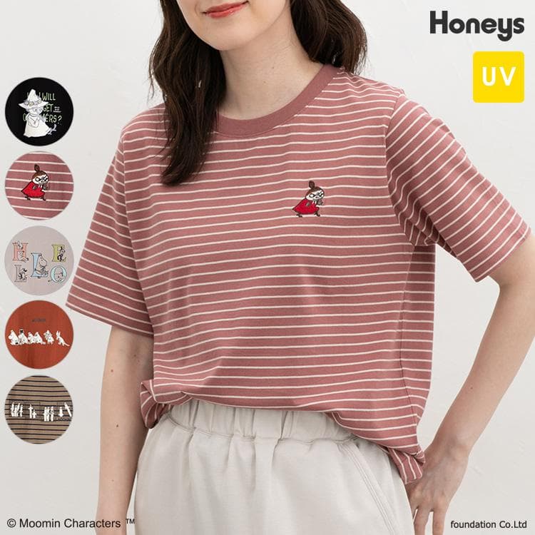 トップス Tシャツ 半袖Tシャツ カットソー 半袖 コットン 綿 UVカット ムーミン キャラクター レディース…