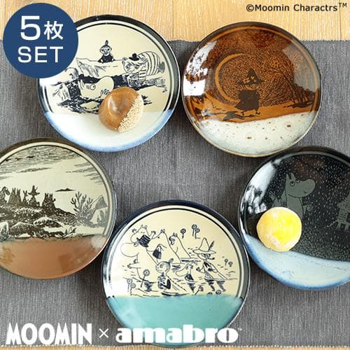MOOMIN × amabro MASHIKO POTTERY -GLAZE- BOX SET 5枚セット ムーミン…