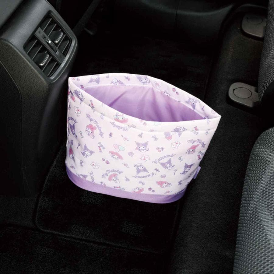 車用ゴミ箱 マイメロディ クロミ ( ごみ箱 ゴミ箱 車用 小物入れ 面ファスナー 付き 固定 倒れにくい…