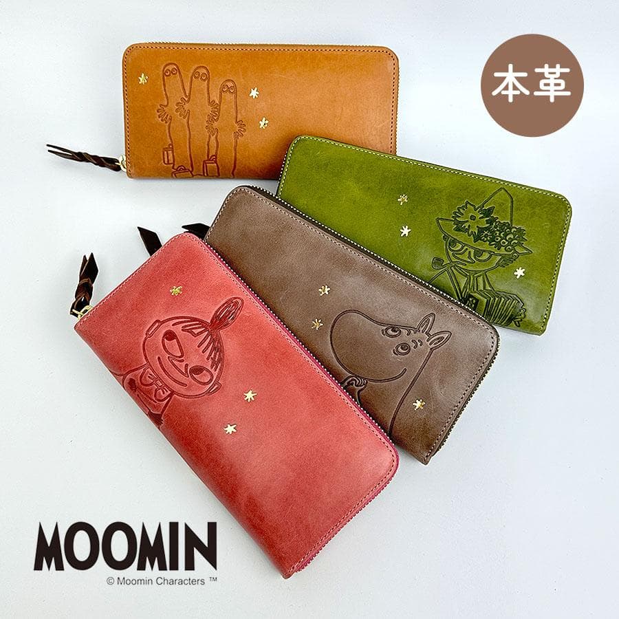 ムーミン長財布 レディース 革 財布 大容量 おしゃれ MOOMIN STANDARD ムーミン ラウンドファスナー…