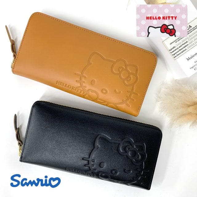 キティちゃん 財布 サンリオ財布 大人 ハローキティ 牛革 長財布 レディース キティ ラウンドファスナー長財布…
