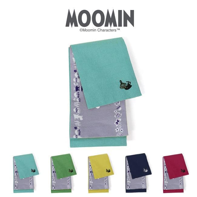 MOOMIN ムーミン 浴衣帯 麻 半巾帯 刺繍 無地 夏 レディース 緑 水色 黄色 赤 紺 新作 爆買