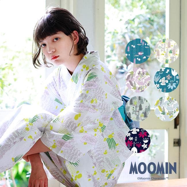 新作 MOOMIN ムーミン レディース浴衣 Sサイズ Mサイズ Lサイズ 綿 単品 北欧 ナチュラル 可愛い 爆買