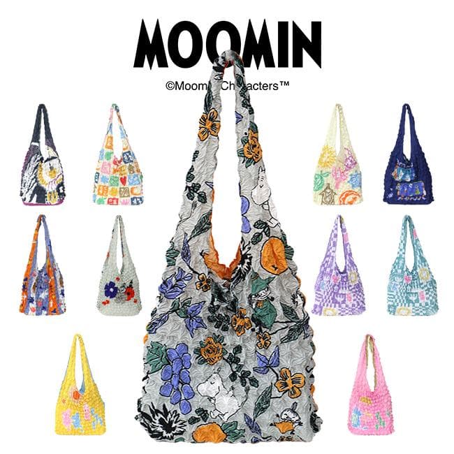 MOOMIN 絞りバッグ ムーミン 11種類 新作 エコバッグ 買い物袋 サブバッグ くしゅくしゅ 爆買