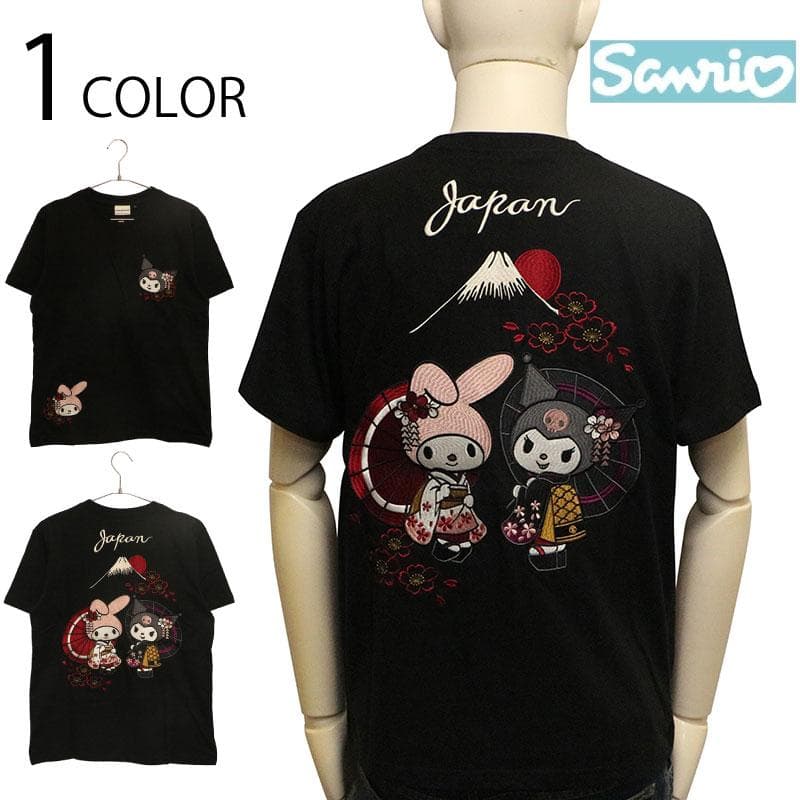 Sanrio サンリオ 着物 マイメロディ × クロミ 刺繍 半袖 Tシャツ SRO-2602 半袖 Tシャツ…