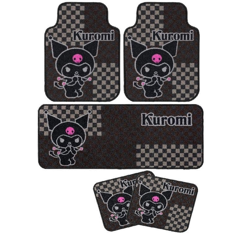 クロミカーマット前後セット フロント2枚+リア用 ブロックチェック おしゃれ安い 汎用車用フロアマット 泥落とし 屋外…