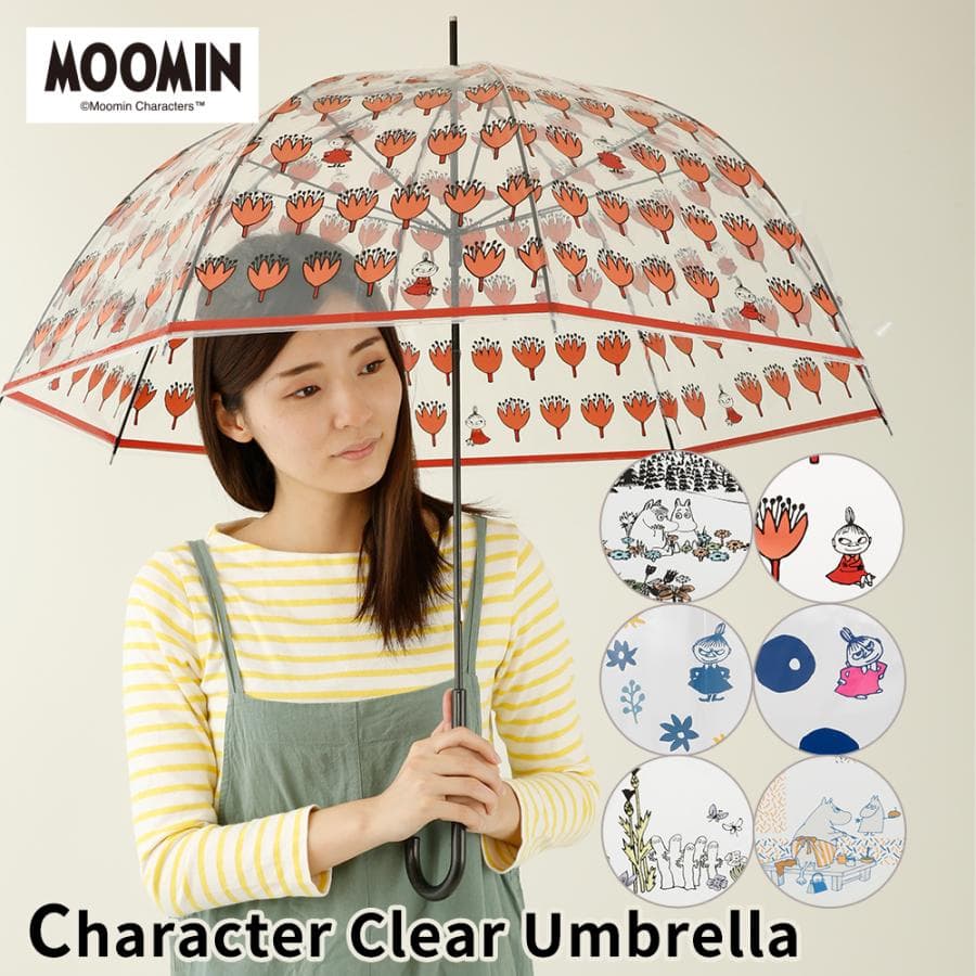 雨傘 レディース 60cm MOOMIN ムーミン グッズ ビニールアンブレラ ビニール傘 クリアアンブレラ…