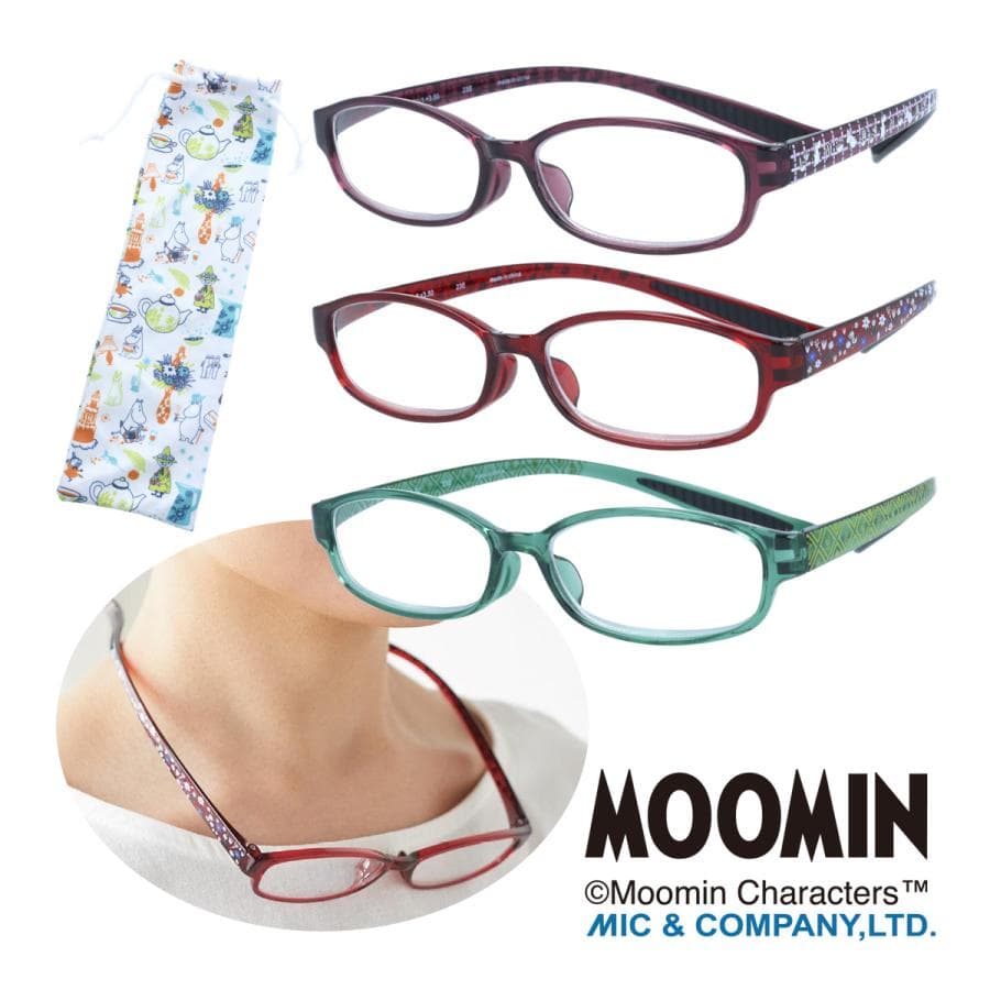 ムーミン 老眼鏡 首掛け +1.50〜+3.50 MOOMIN 首掛け老眼鏡 オーバル型 リーディンググラス…