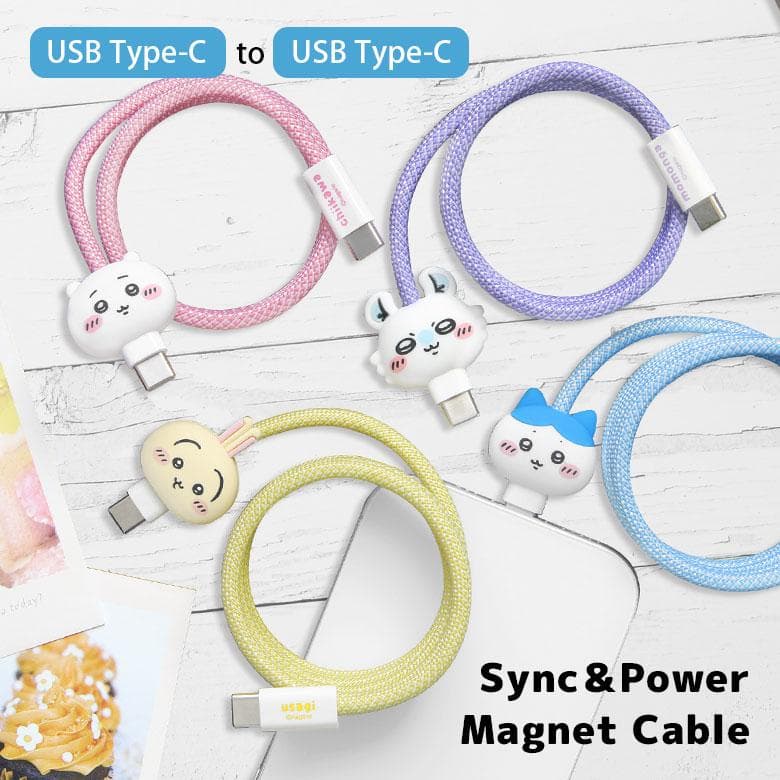 ちいかわ USB-C Type-C 充電ケーブル マグネット内蔵 同期 マスコット付 タイプC ck-108